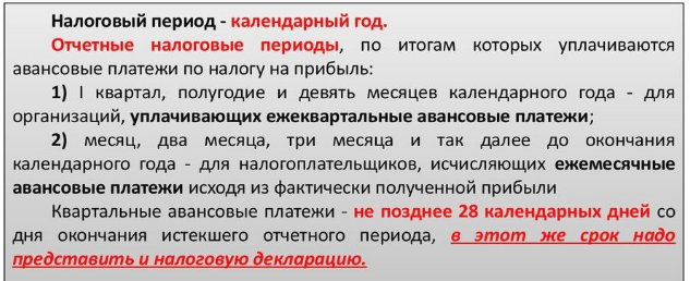 отчетные периоды по налогу на прибыль отчетные периоды по налогу на прибыль
