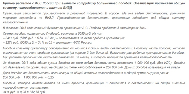 Пример возмещения по больничным листам ФСС Пример возмещения по больничным листам ФСС