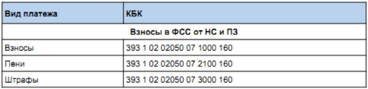 КБК на 2017 год для уплаты взносов ФСС НС и ПЗ КБК на 2017 год для уплаты взносов ФСС НС и ПЗ