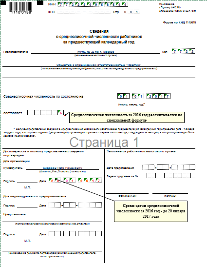 Среднесписочная численность работников. Образец заполнения Среднесписочная численность работников. Образец заполнения