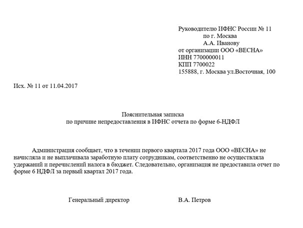 пояснение в налоговую по нулевой 6 ндфл пояснение в налоговую по нулевой 6 ндфл